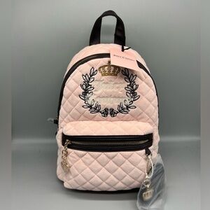 JUICY COUTURE PINK/ BROWN VELVET QUILTED BACKPACK ‼️
